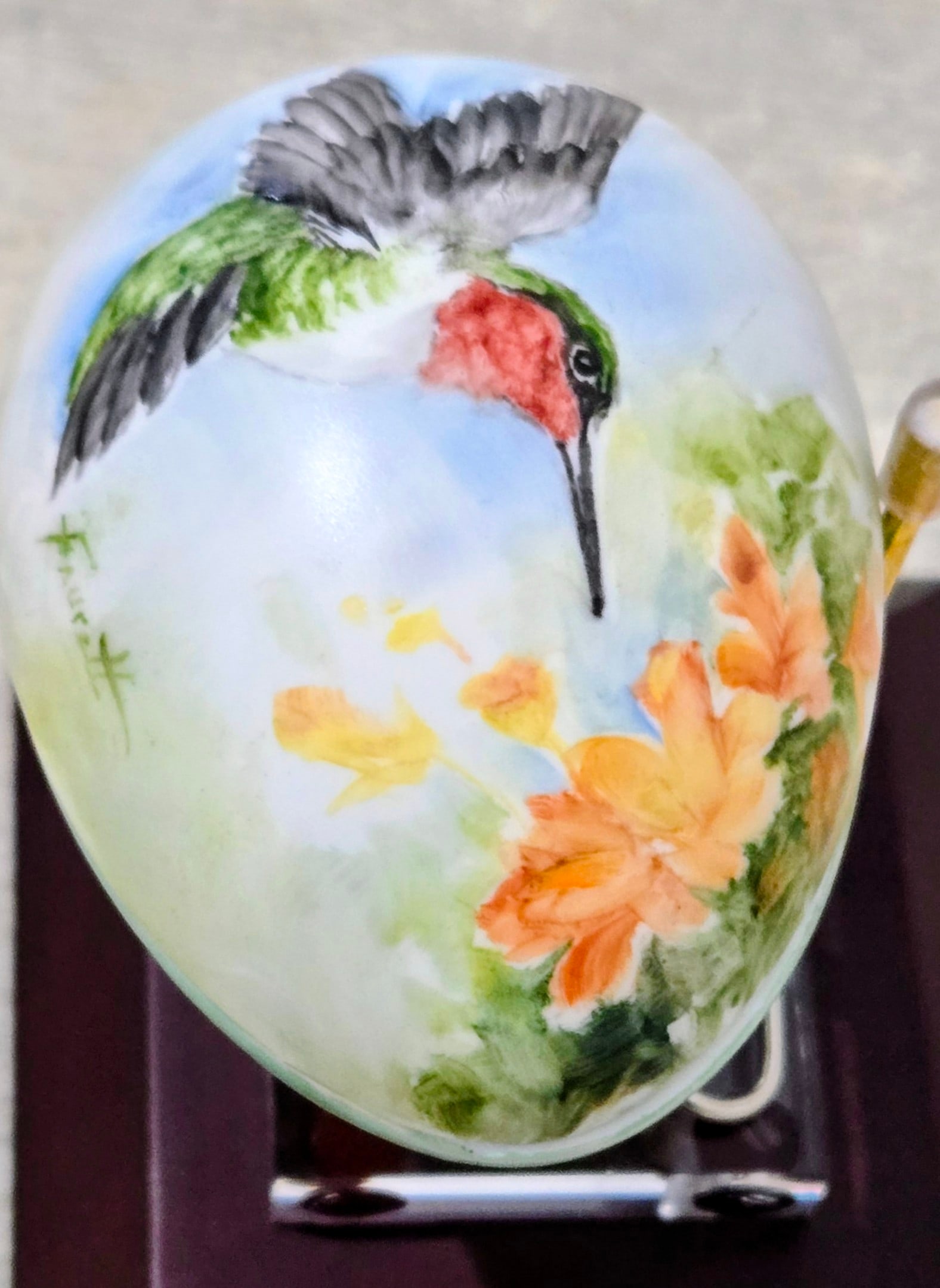 Gerold Porzellan Bavaria Egg Trinket Box - Hand-Painted, Signed Faucett, Mid-Century - 6