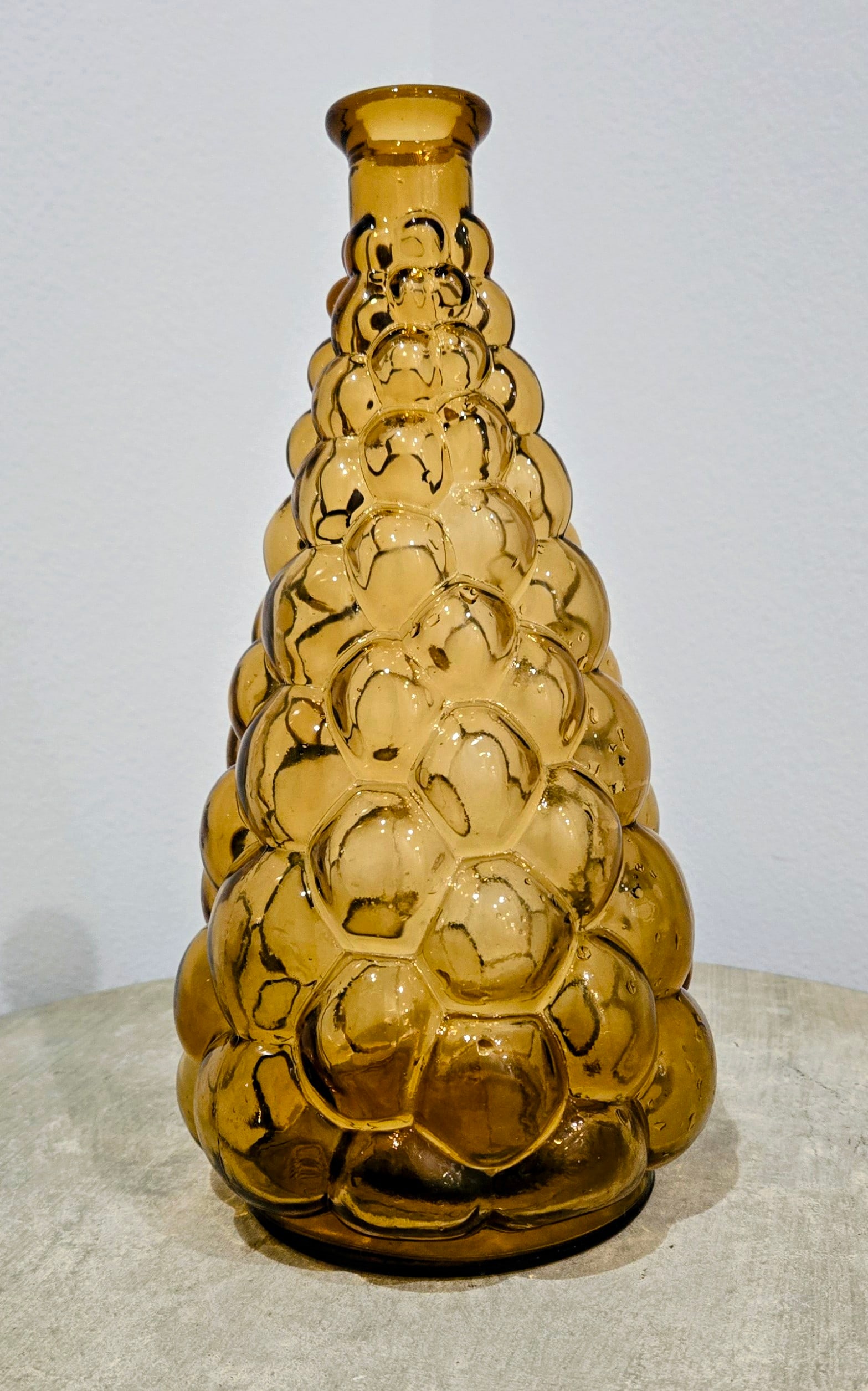 Mid-Century Empoli Italian Amber Bubble Glass Genie Decanter - 3