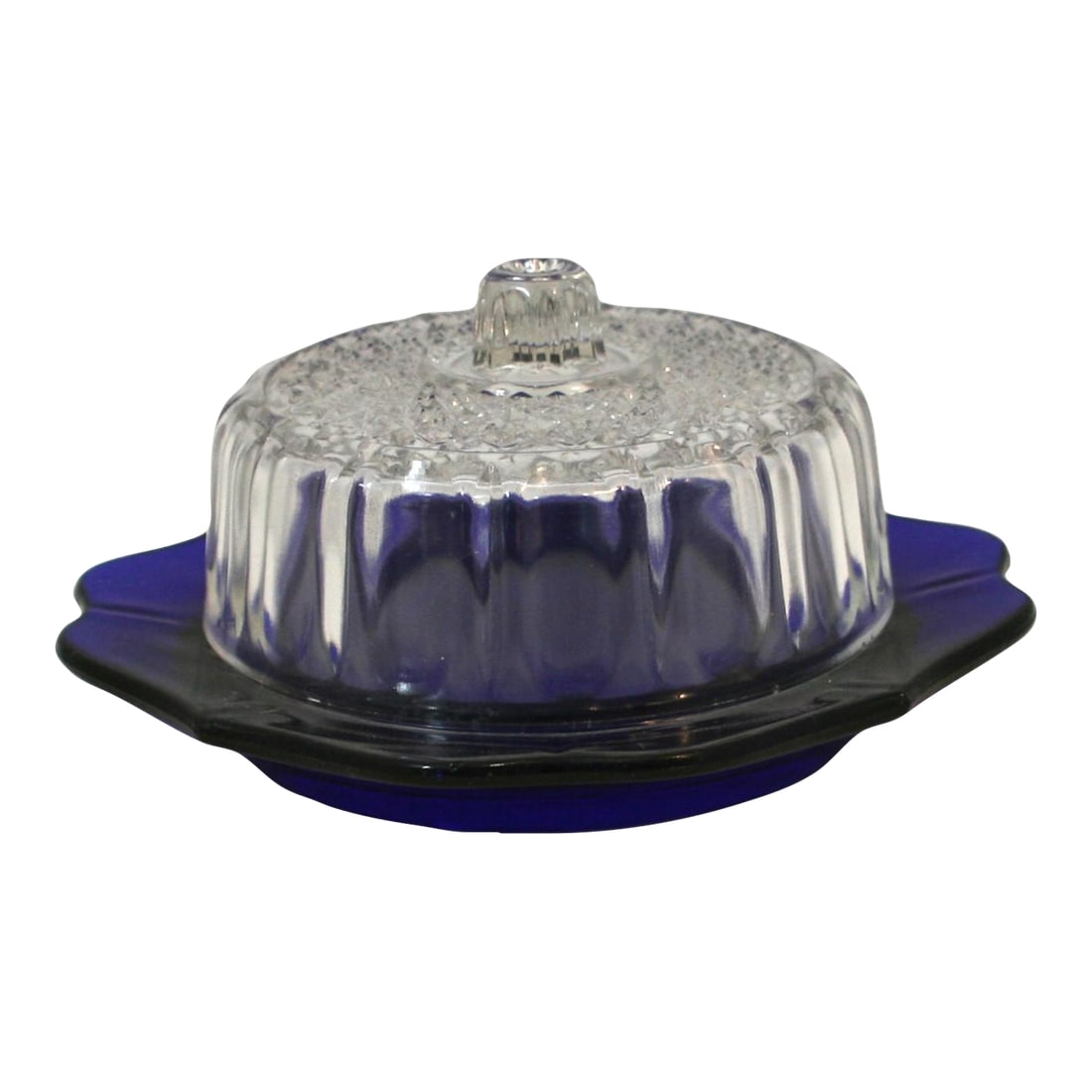 Vintage 1930s Imperial Glass Cobalt Blue Colonial Servette Blue Moon Lidded Cheese Server: Vintage Imperial Glass Cobalt Blue Cheese Server With Dome 2 Piece Set The Imperial Glass Co. of Ohio introduced this cobalt blue domed cheese server in 1932. It was made in collaboration with the Blu
