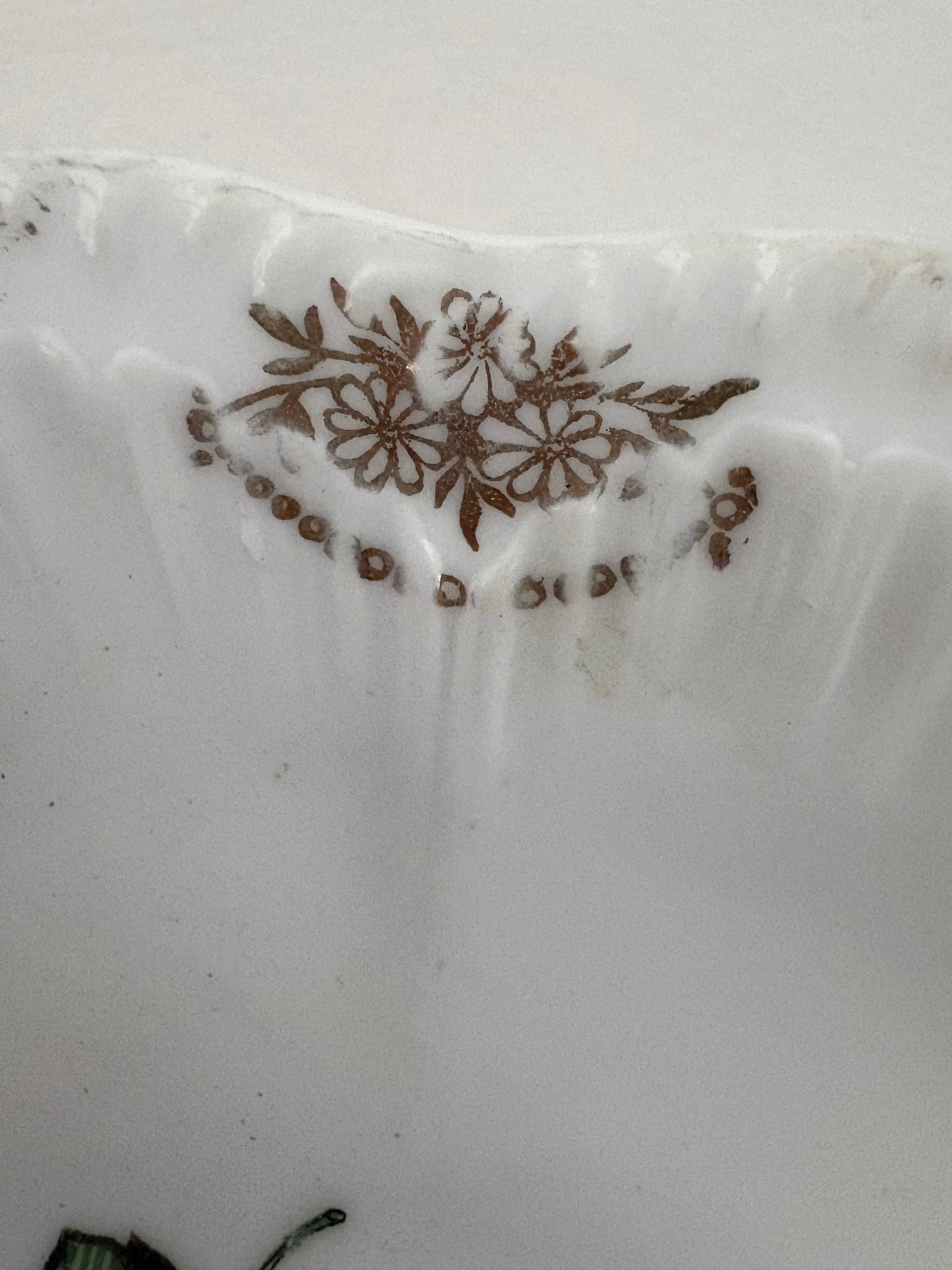 Antique Schwarzenhammer Bavaria European Traditional Floral Porcelain Bowl With Gilt Scalloped Rim - 4