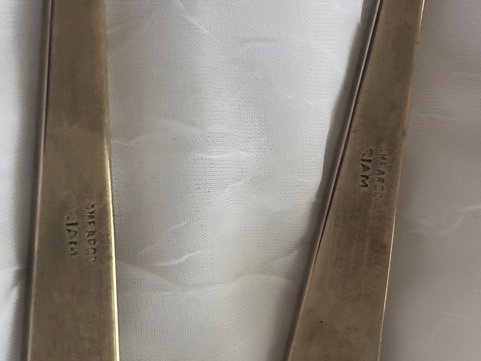 Vintage Siam Engraved Sterling Silver and Brass Serving Utensils Thailand - 4
