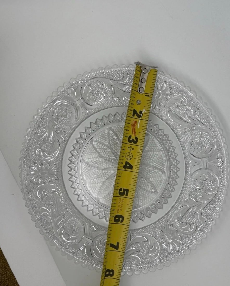 Vintage Westmoreland Crystal Princess Feather Pattern Salad Plate 8" - 6