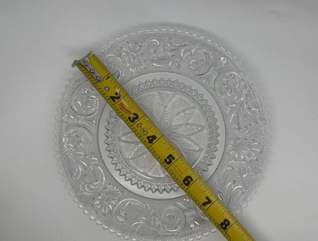 Vintage Westmoreland Crystal Princess Feather Pattern Salad Plate 8" - 7