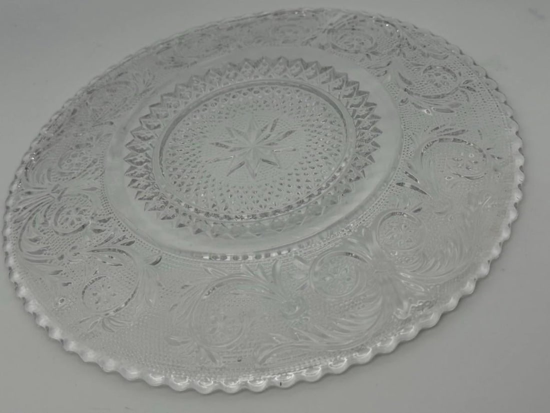 Vintage Westmoreland Crystal Princess Feather Pattern Salad Plate 8" - 9