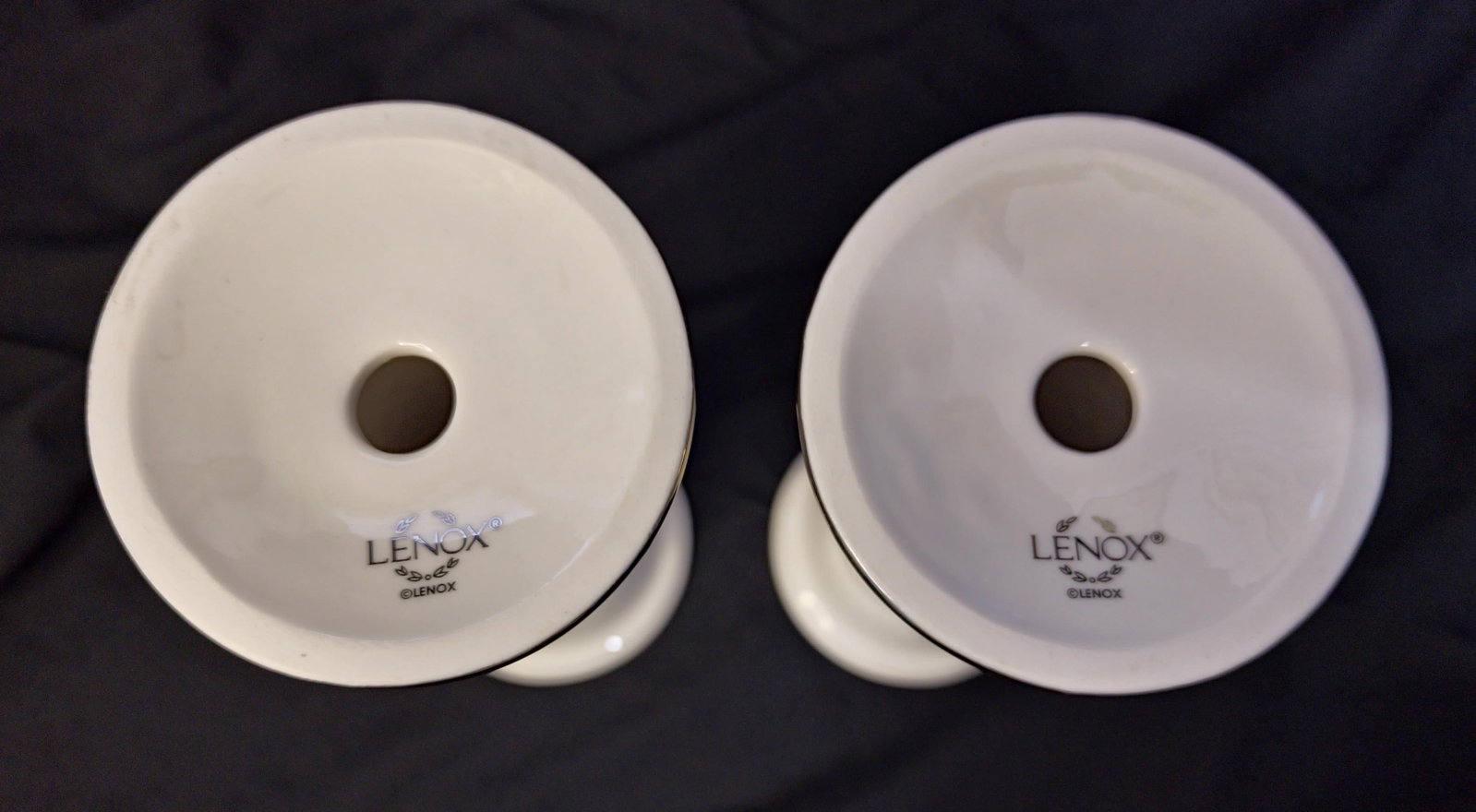 Lenox Set of Woven Candlesticks ~ Platinum Illuminations Collection ~ Bone China - 5