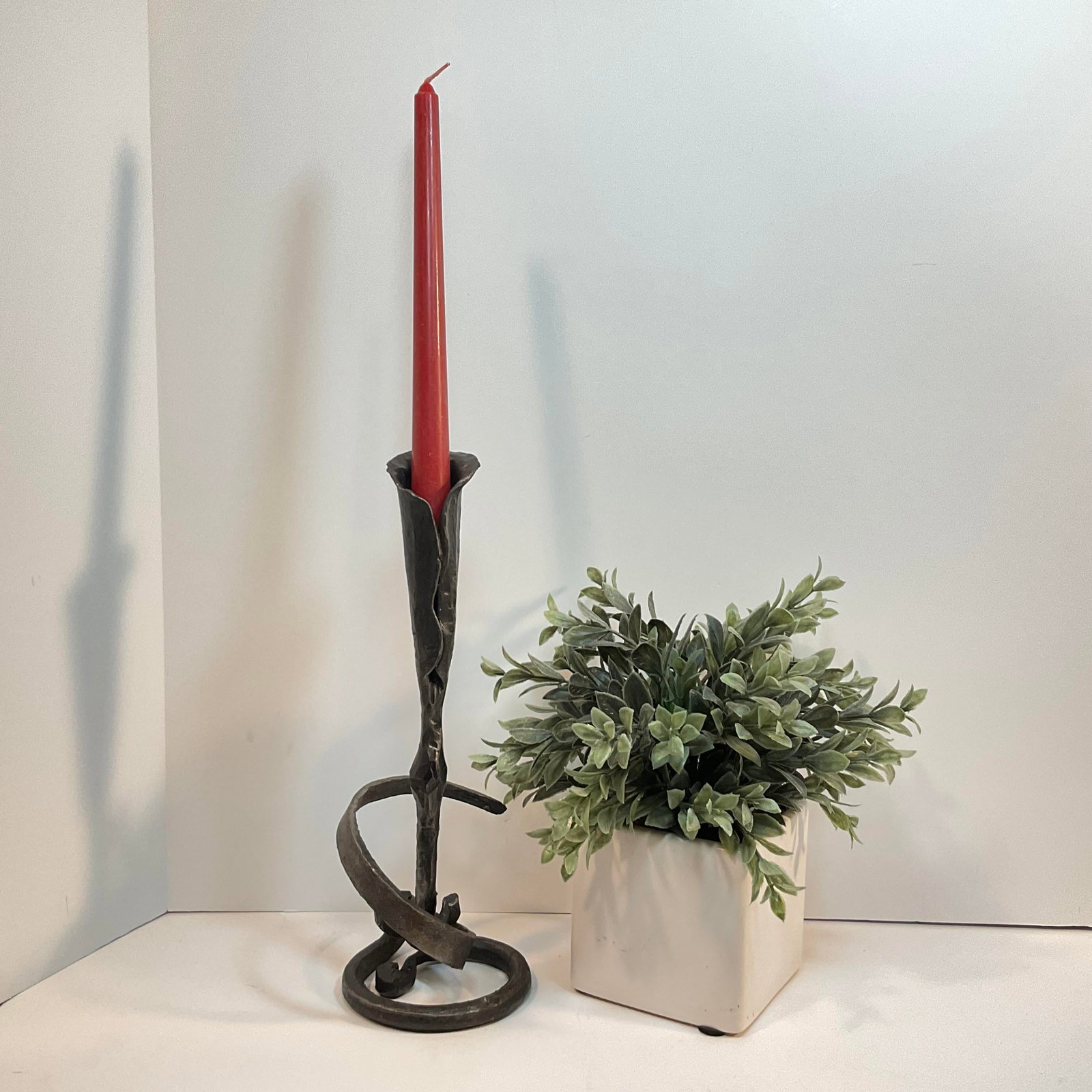 Hand Wrought Iron Calla Lily Candle Holder in the Style of Jack Brubaker - 2