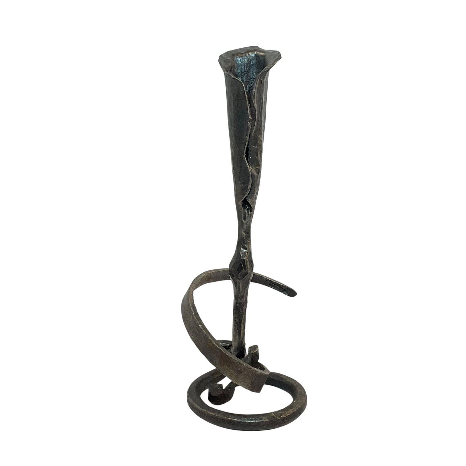 Hand Wrought Iron Calla Lily Candle Holder in the Style of Jack Brubaker - 4