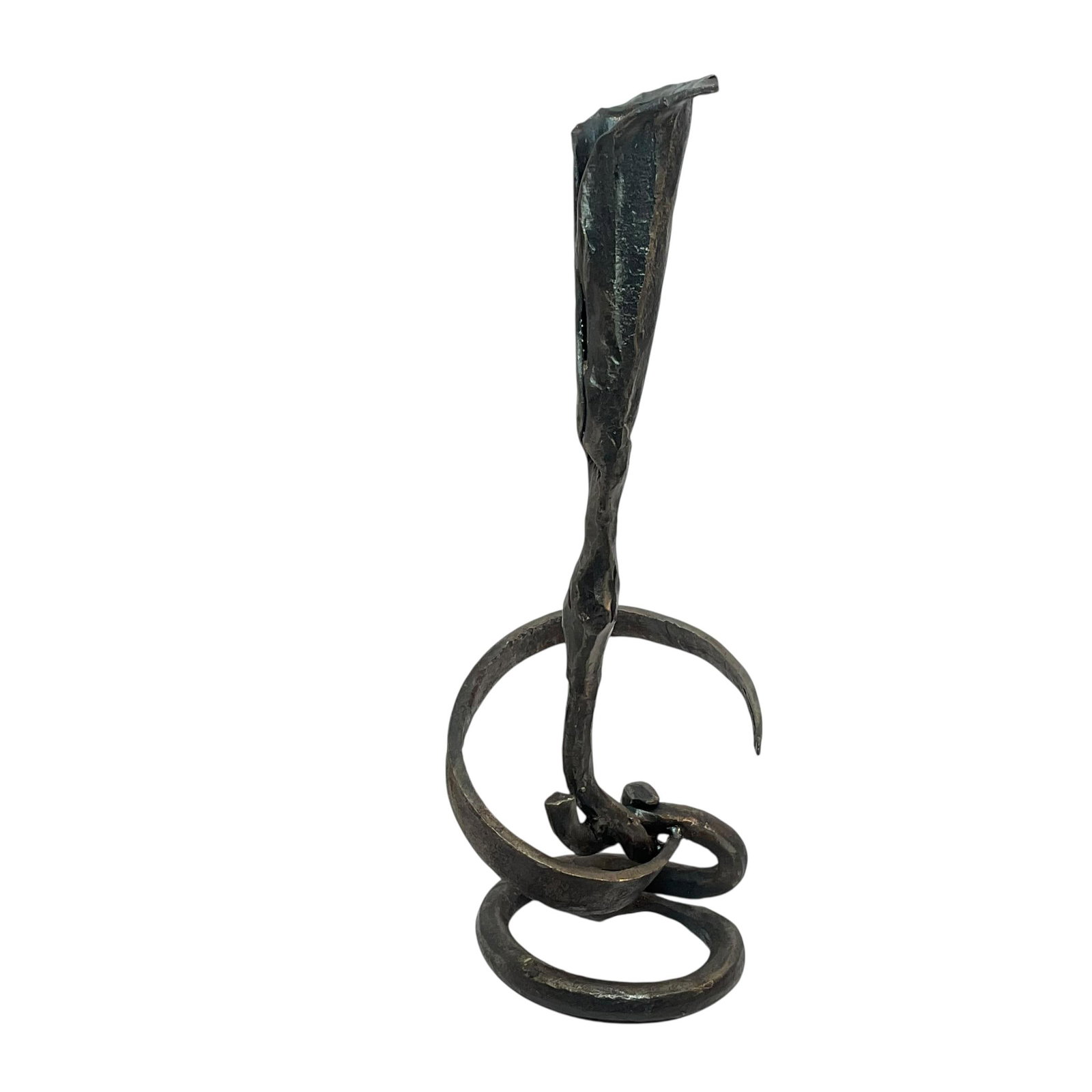 Hand Wrought Iron Calla Lily Candle Holder in the Style of Jack Brubaker - 7