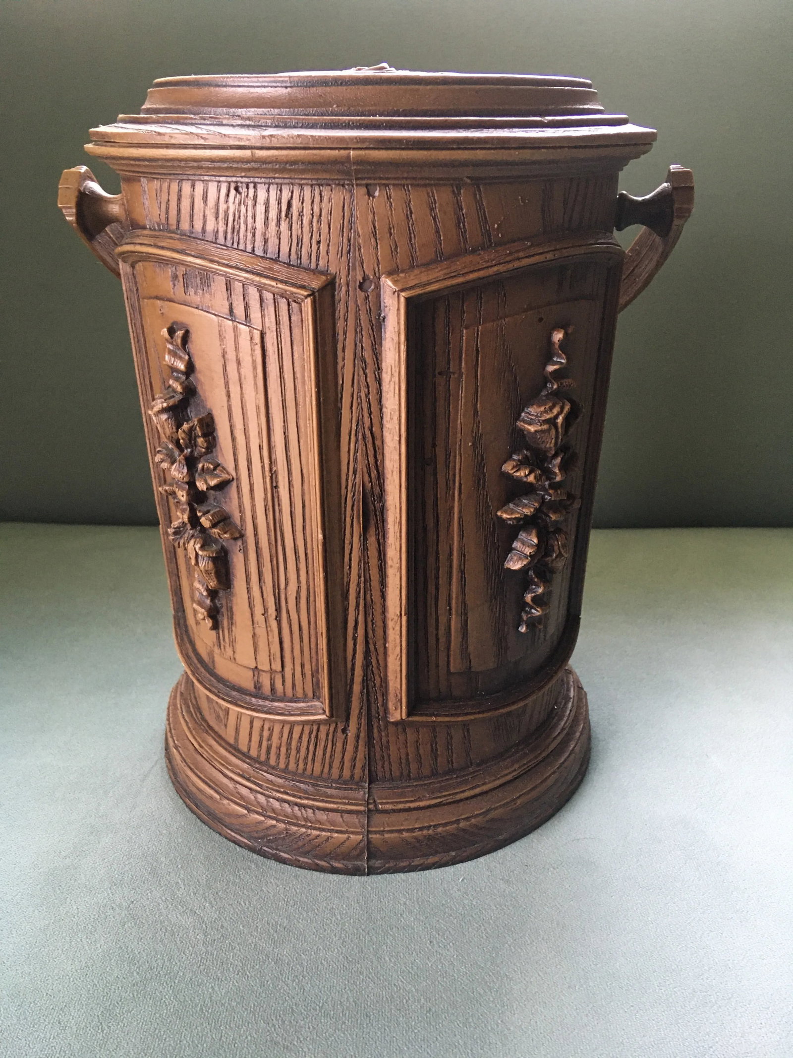 Mid 20th Century Faux Wood Ice Bucket - 12