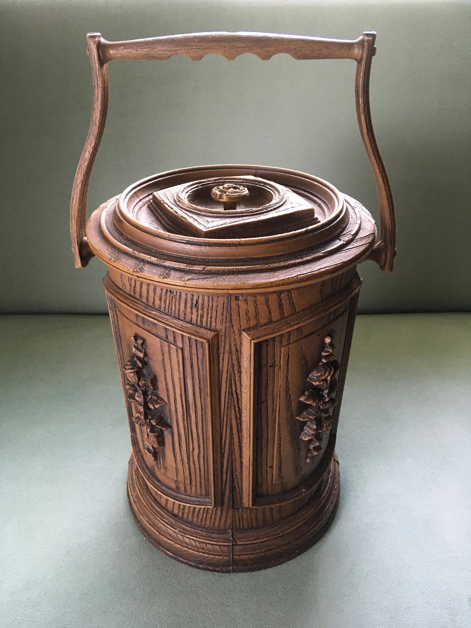 Mid 20th Century Faux Wood Ice Bucket - 13