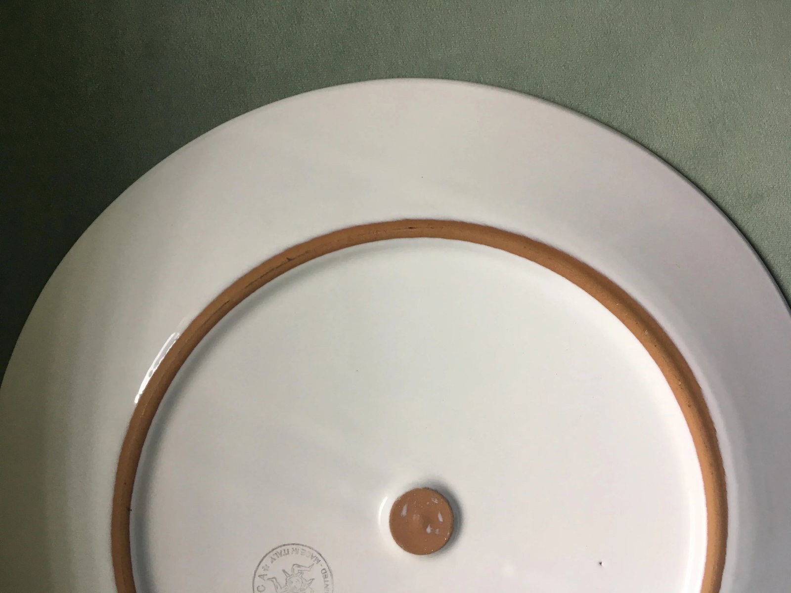 Vintage Caleca Peach Floral Italian Ceramic Serving Platter - 11