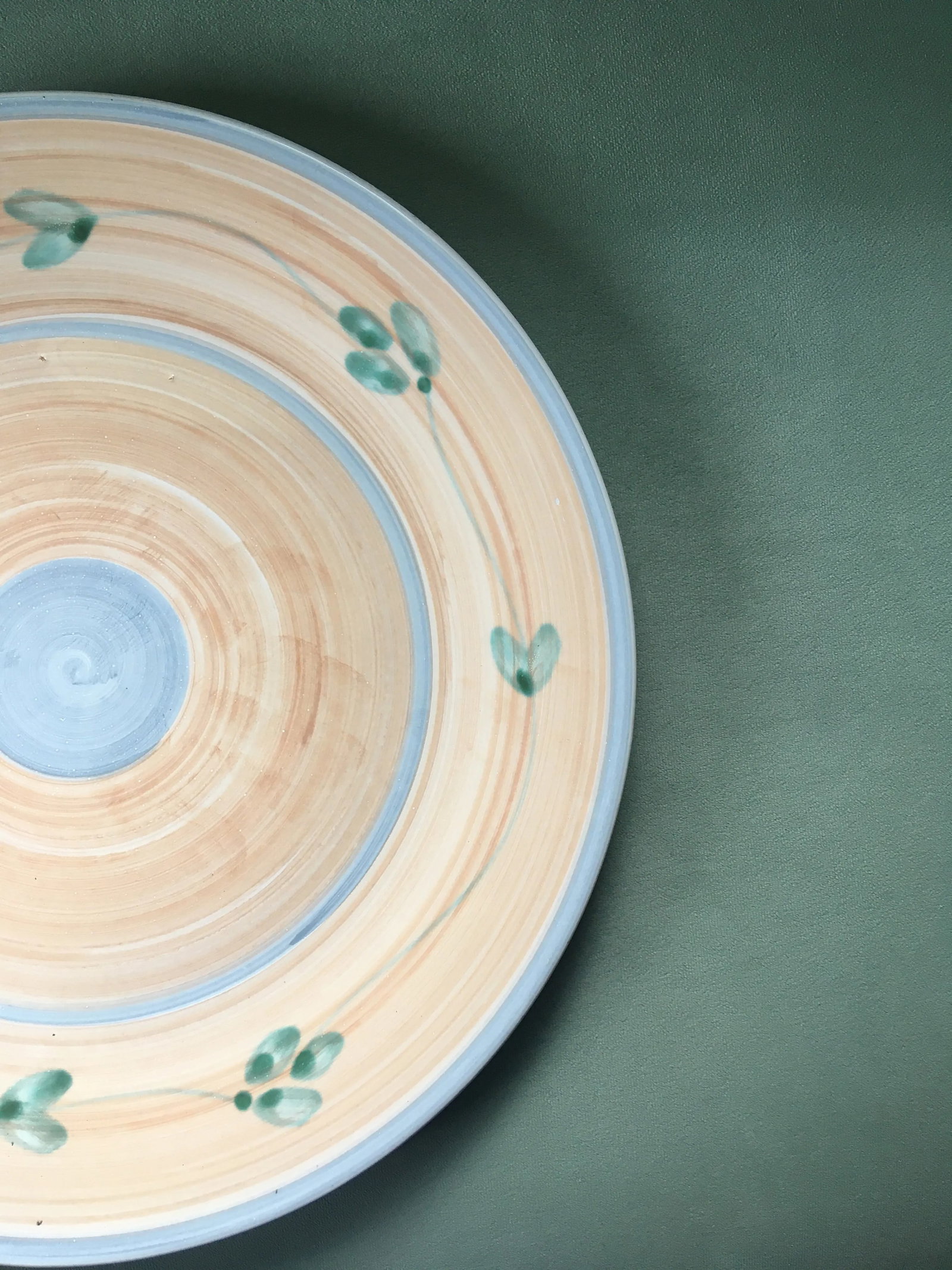 Vintage Caleca Peach Floral Italian Ceramic Serving Platter - 3