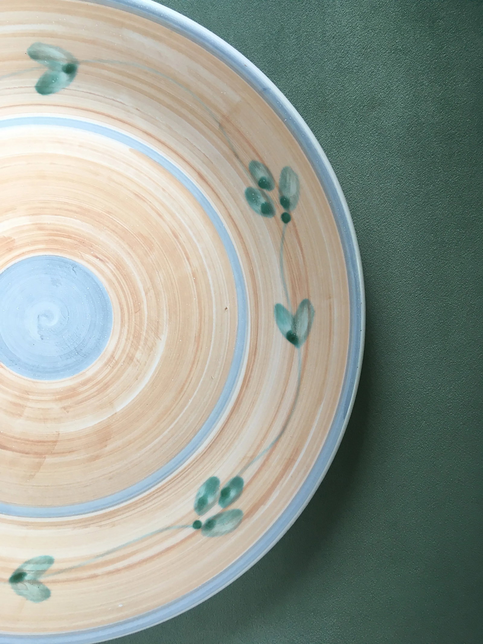 Vintage Caleca Peach Floral Italian Ceramic Serving Platter - 4