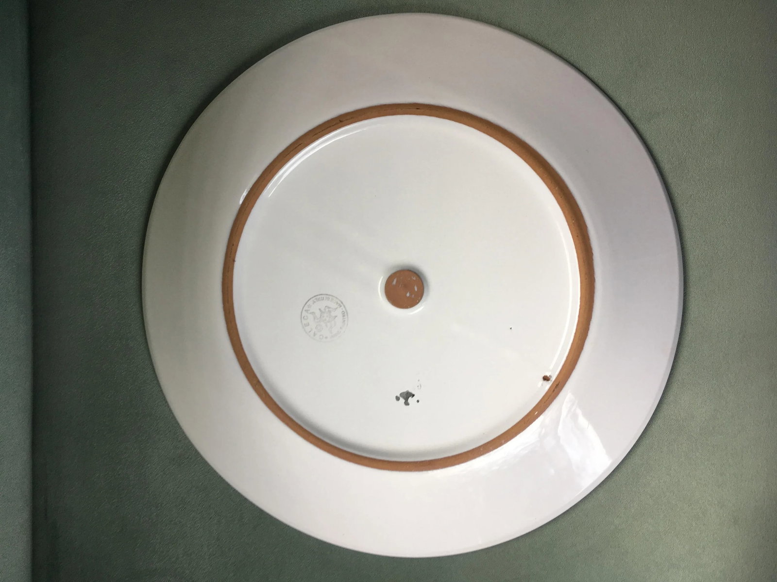 Vintage Caleca Peach Floral Italian Ceramic Serving Platter - 5