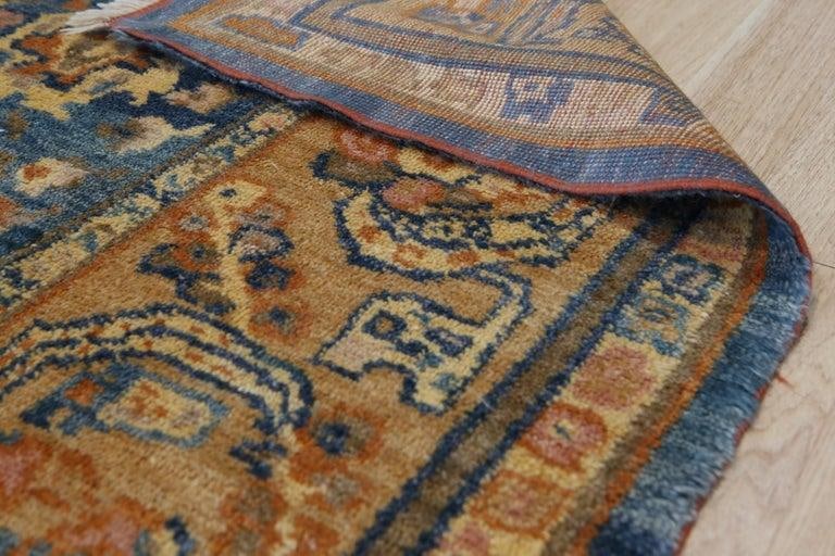 9x12 Blue Hand-Knotted Wool Faded Floral Bloom Geometric Modern Carpet Rug - 2