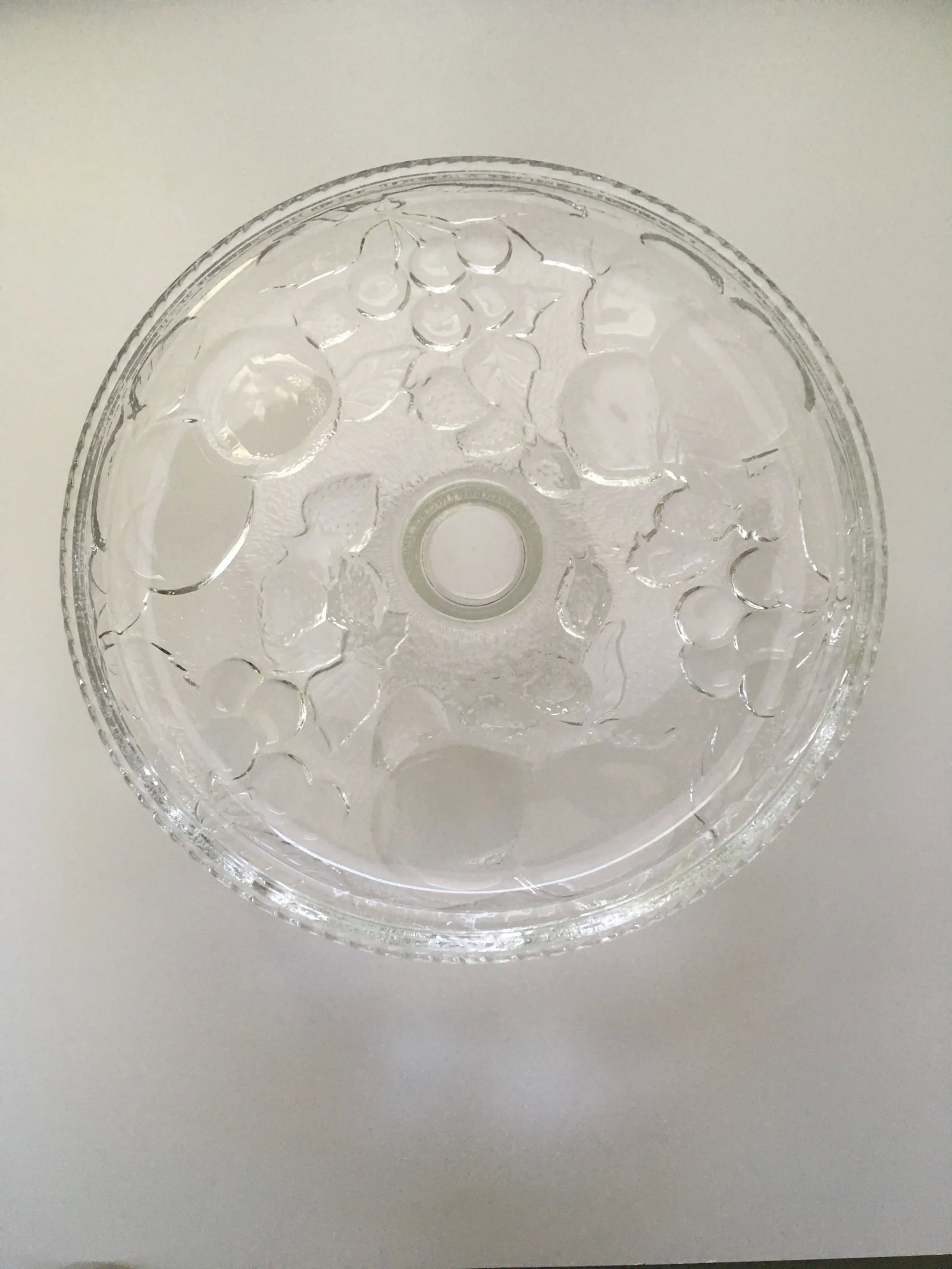 Vintage Fruit Pressed Glass Cake Stand - 4
