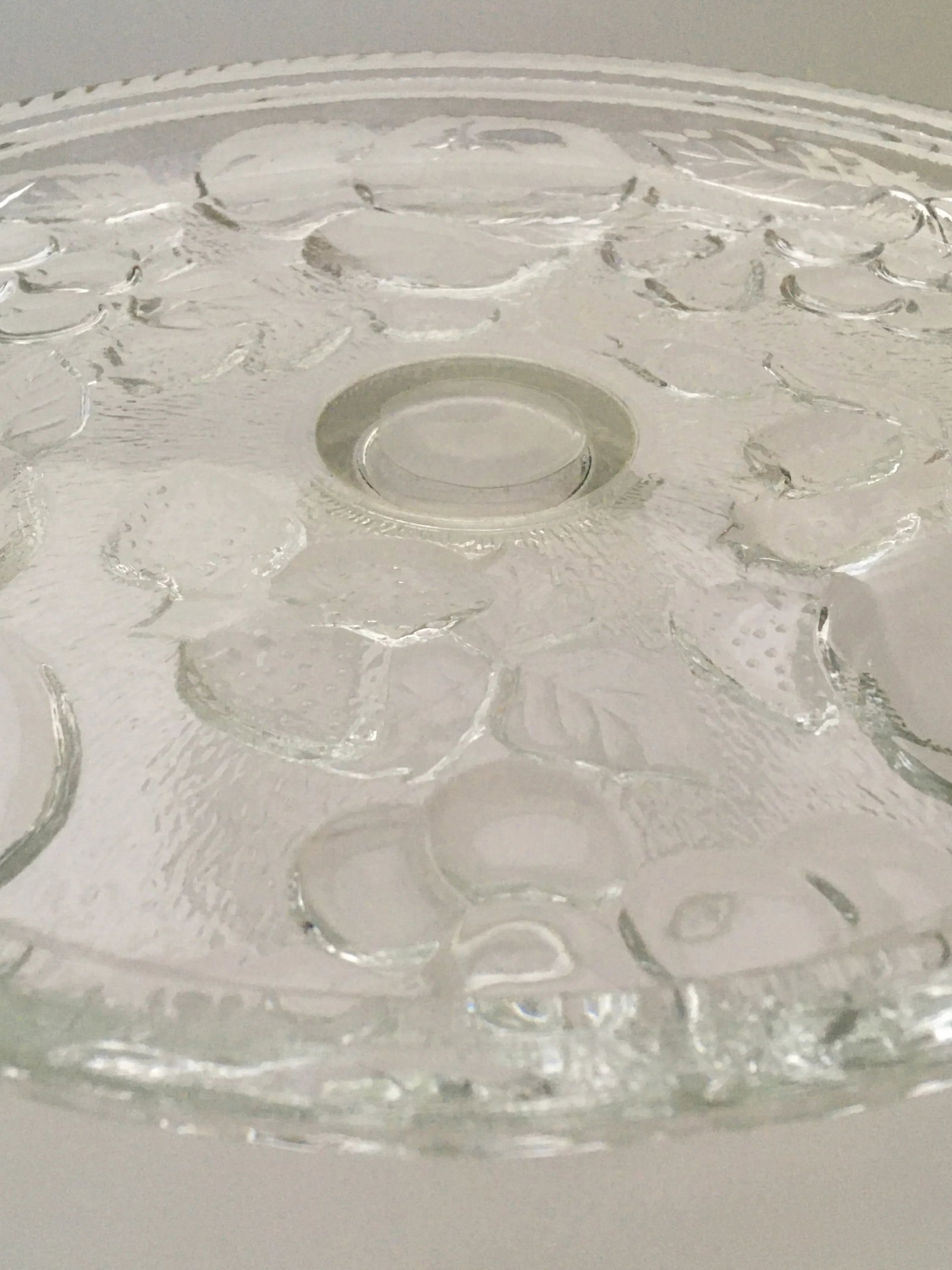 Vintage Fruit Pressed Glass Cake Stand - 5