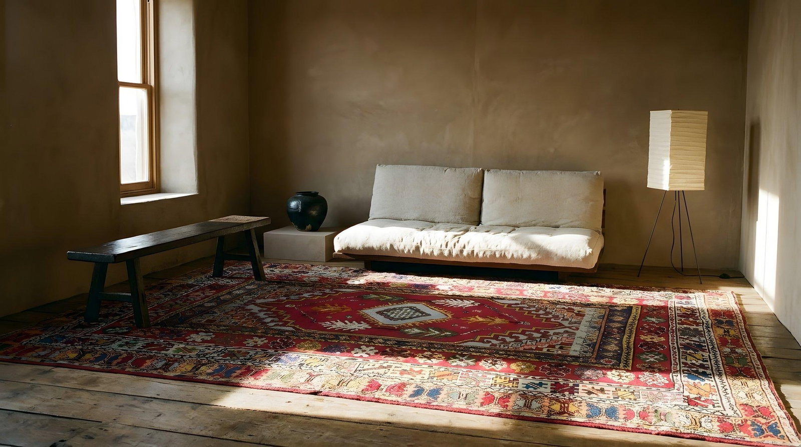 1900s Red Medallion Antique Moroccan Rabat Rug 6'8" X 9'6" Handknotted Wool Carpet - 7