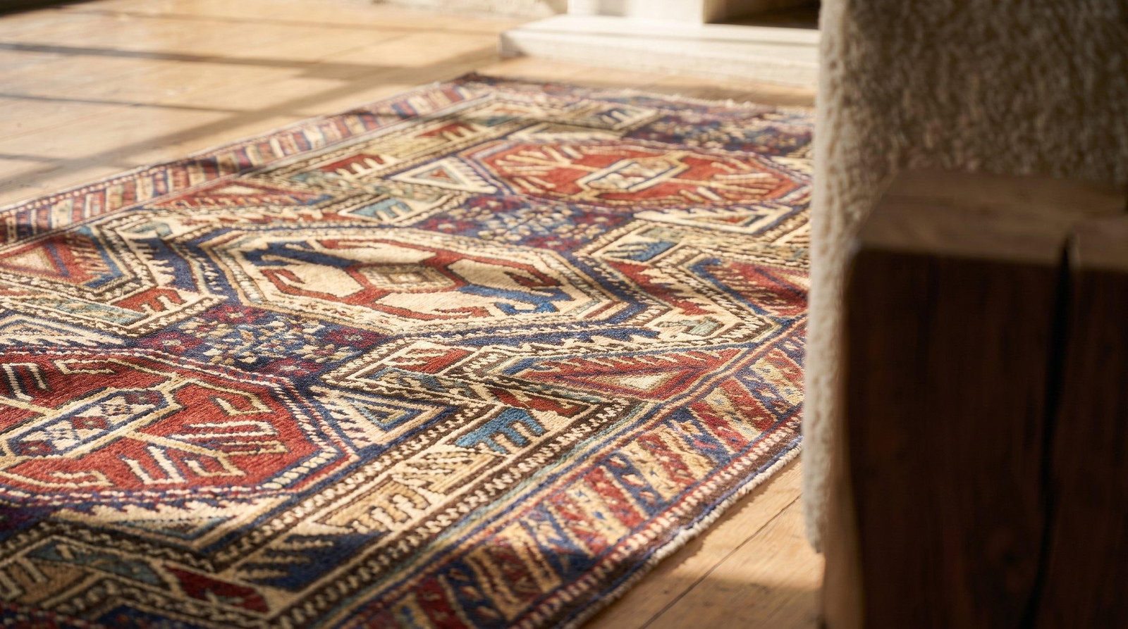 1890s Multic Geometric Tribal Antique Caucasian Shirvan Rug 3'5" X 4'5" Handknotted Wool Carpet - 6