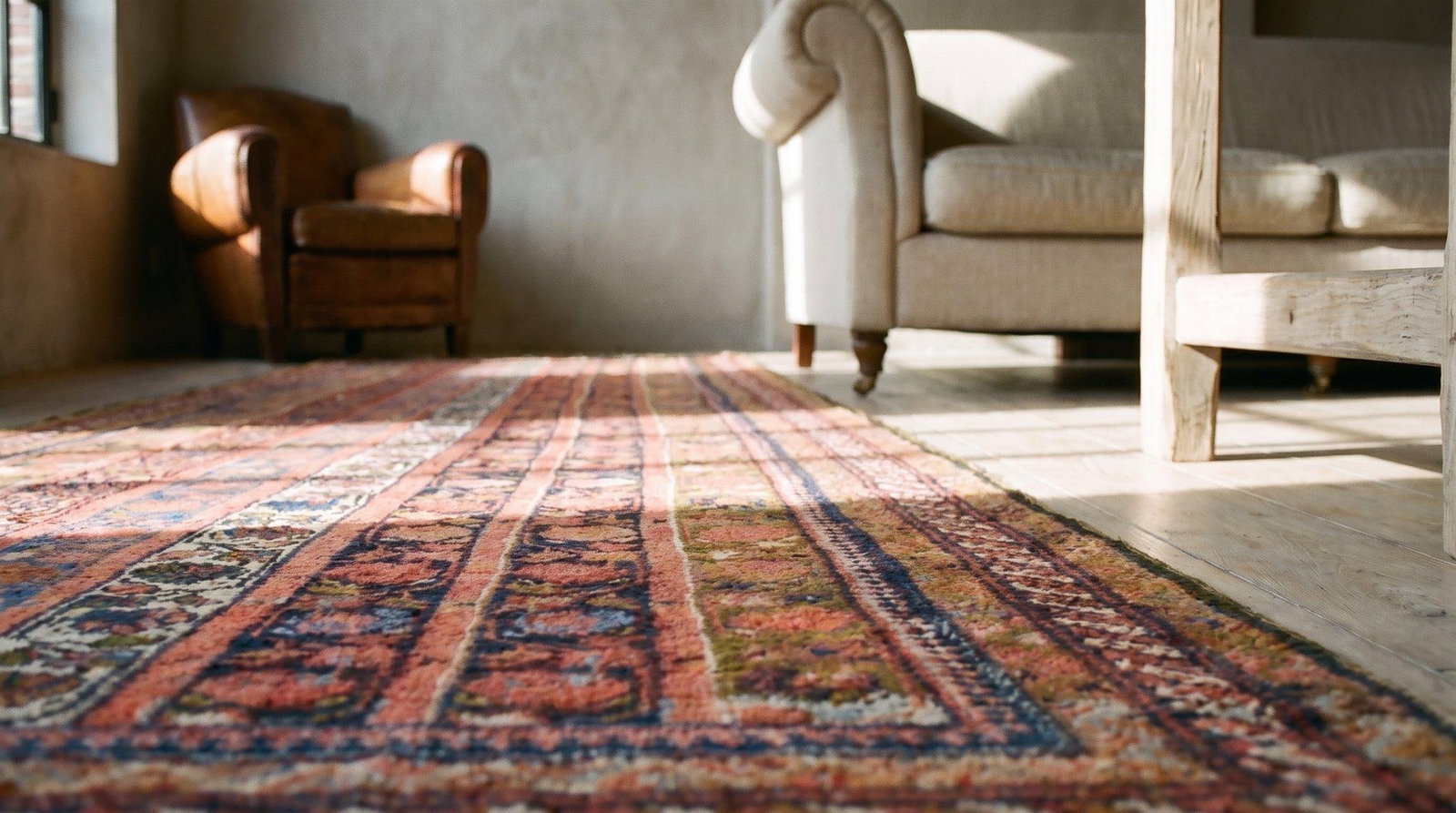 1900s Multicolor Geometric Handknotted Antique Persian Kurdish Runner Rug '5" X 11'8" Wool Carpet - 7