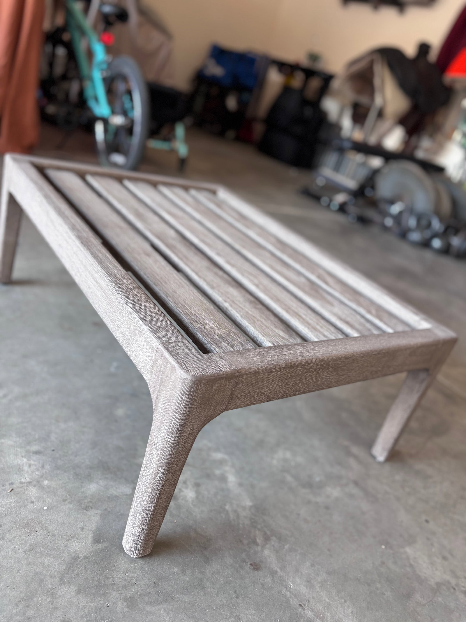 Restoration Hardware Laurel Teak Ottoman - 2