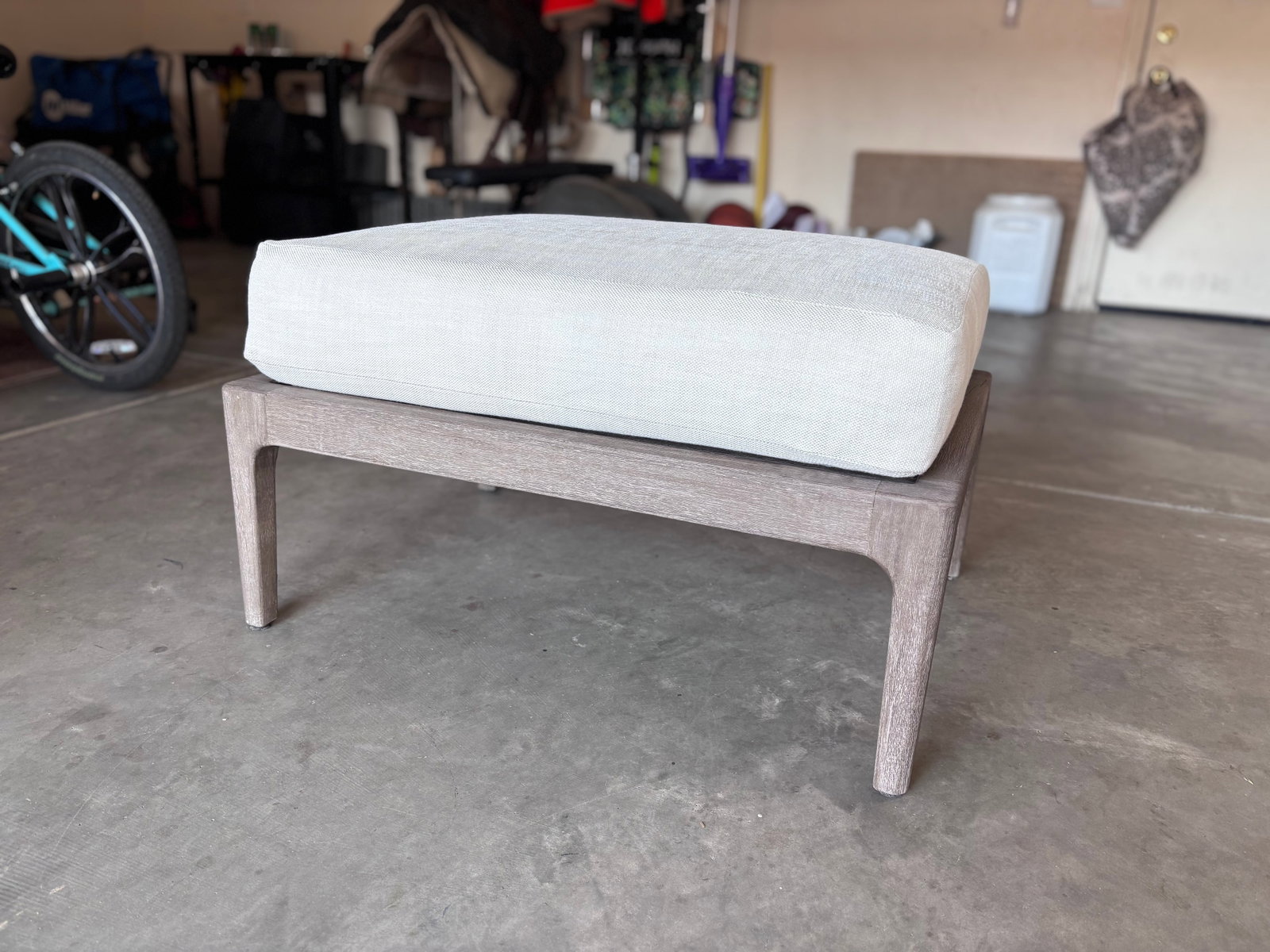Restoration Hardware Laurel Teak Ottoman - 3