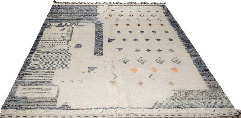 6x9 Gray Hand-Knotted Wool Diamond Field Tribal Modern Carpet Rug - 6
