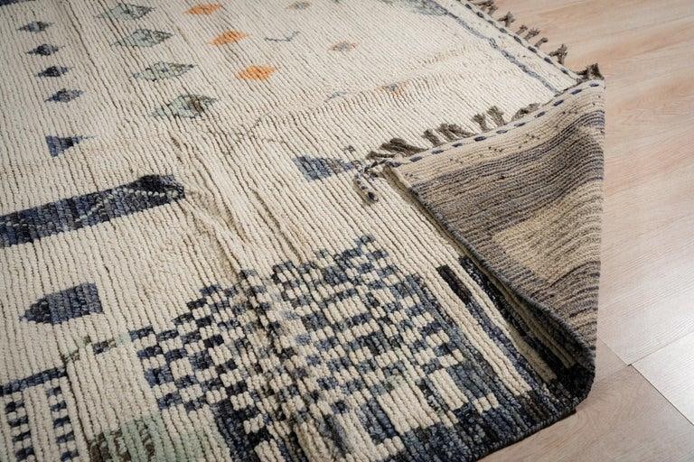 6x9 Gray Hand-Knotted Wool Diamond Field Tribal Modern Carpet Rug - 7
