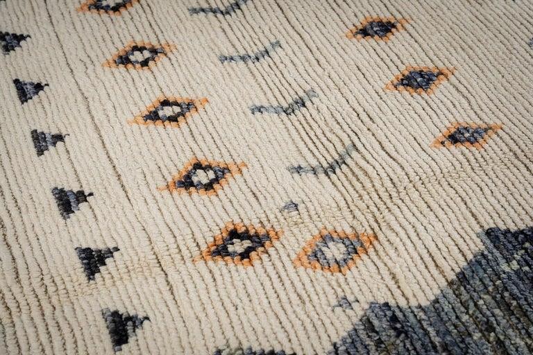 6x9 Gray Hand-Knotted Wool Diamond Field Tribal Modern Carpet Rug - 8