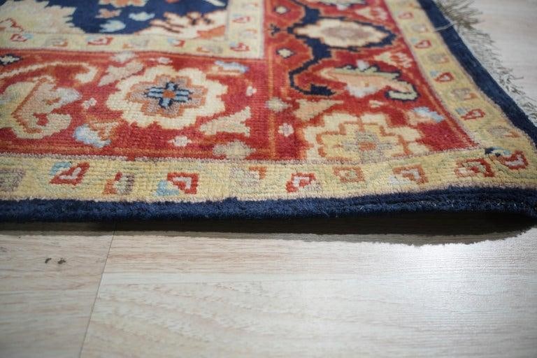 8x10 Blue Hand-Knotted Wool Floral Constellations Classic Traditional Carpet Rug - 2