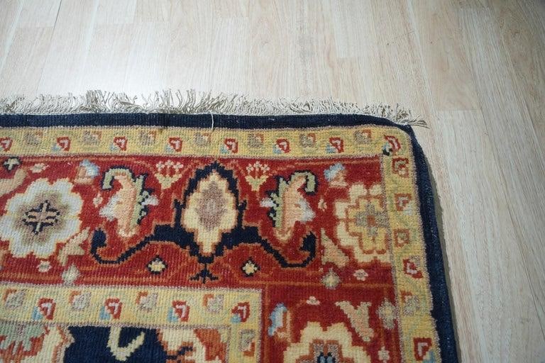 8x10 Blue Hand-Knotted Wool Floral Constellations Classic Traditional Carpet Rug - 5