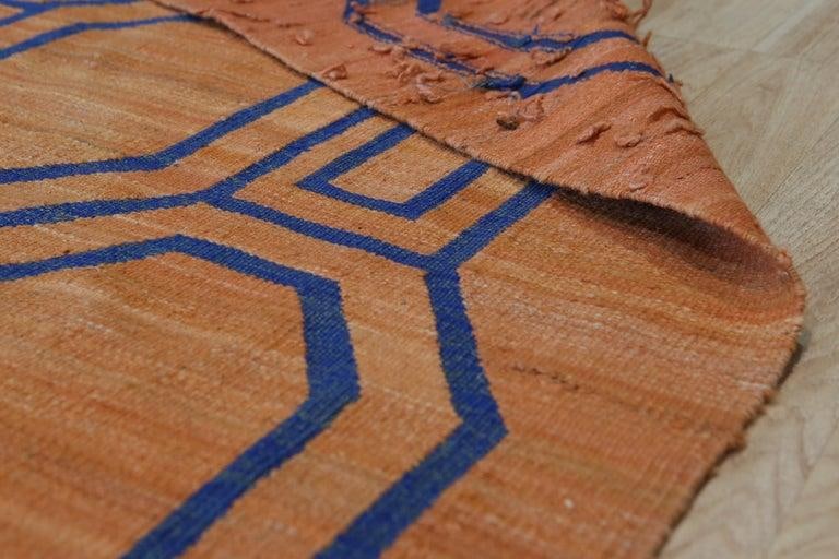 9x11 Brown Flat Weave Wool Linked Octagons Geometric Modern Carpet Rug - 2