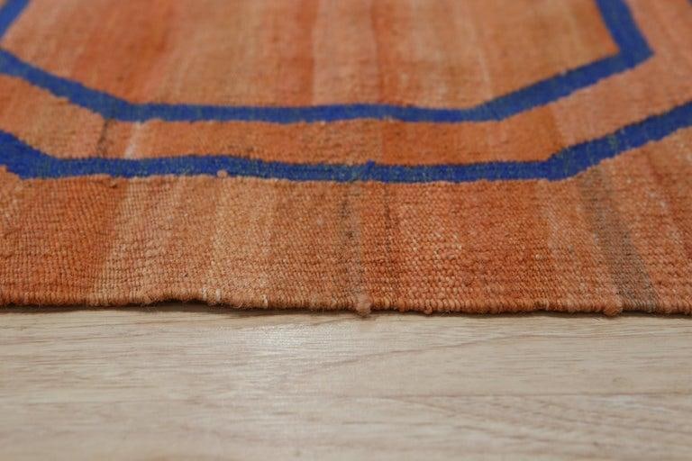 9x11 Brown Flat Weave Wool Linked Octagons Geometric Modern Carpet Rug - 4