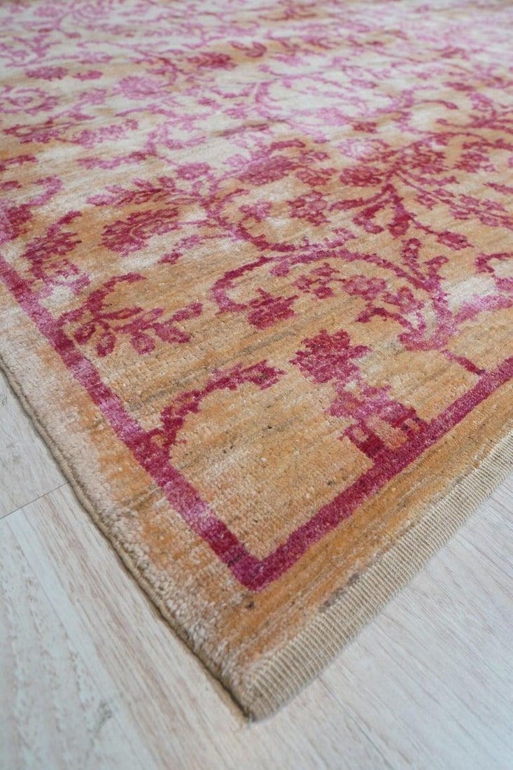 8x10 Red Hand-Knotted Wool Floral Tapestry Classic Traditional Modern Carpet Rug - 4