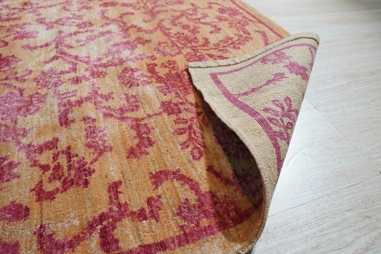 8x10 Red Hand-Knotted Wool Floral Tapestry Classic Traditional Modern Carpet Rug - 5