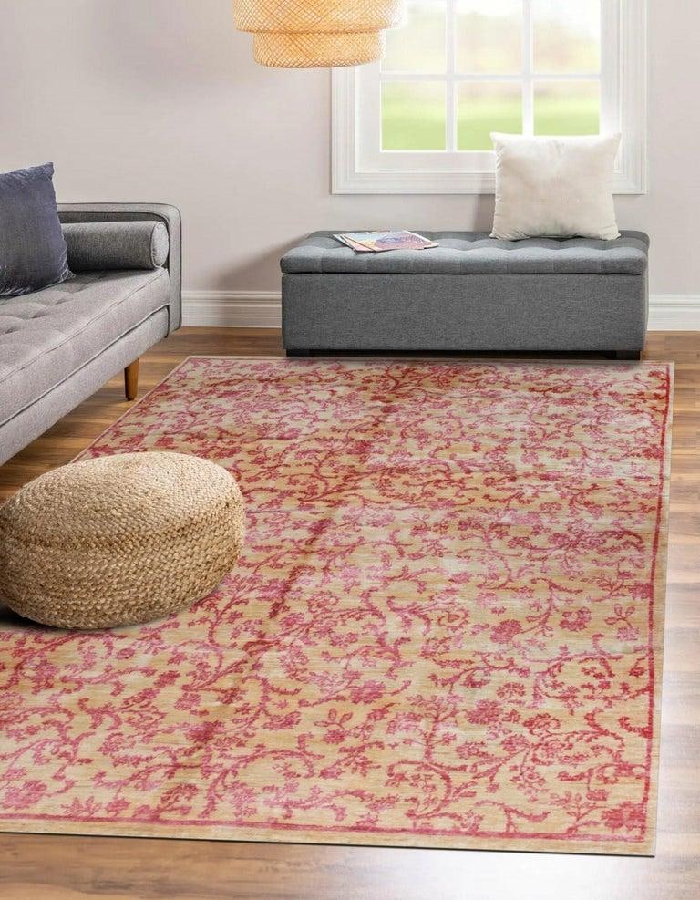 8x10 Red Hand-Knotted Wool Floral Tapestry Classic Traditional Modern Carpet Rug - 6