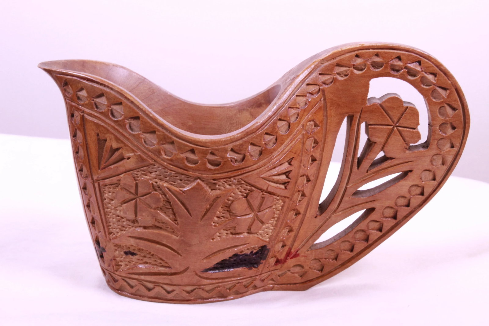 Antique 1900s Hand-Carved Wooden Wedding Cup From Former Yugoslavia/European Balkan - 10