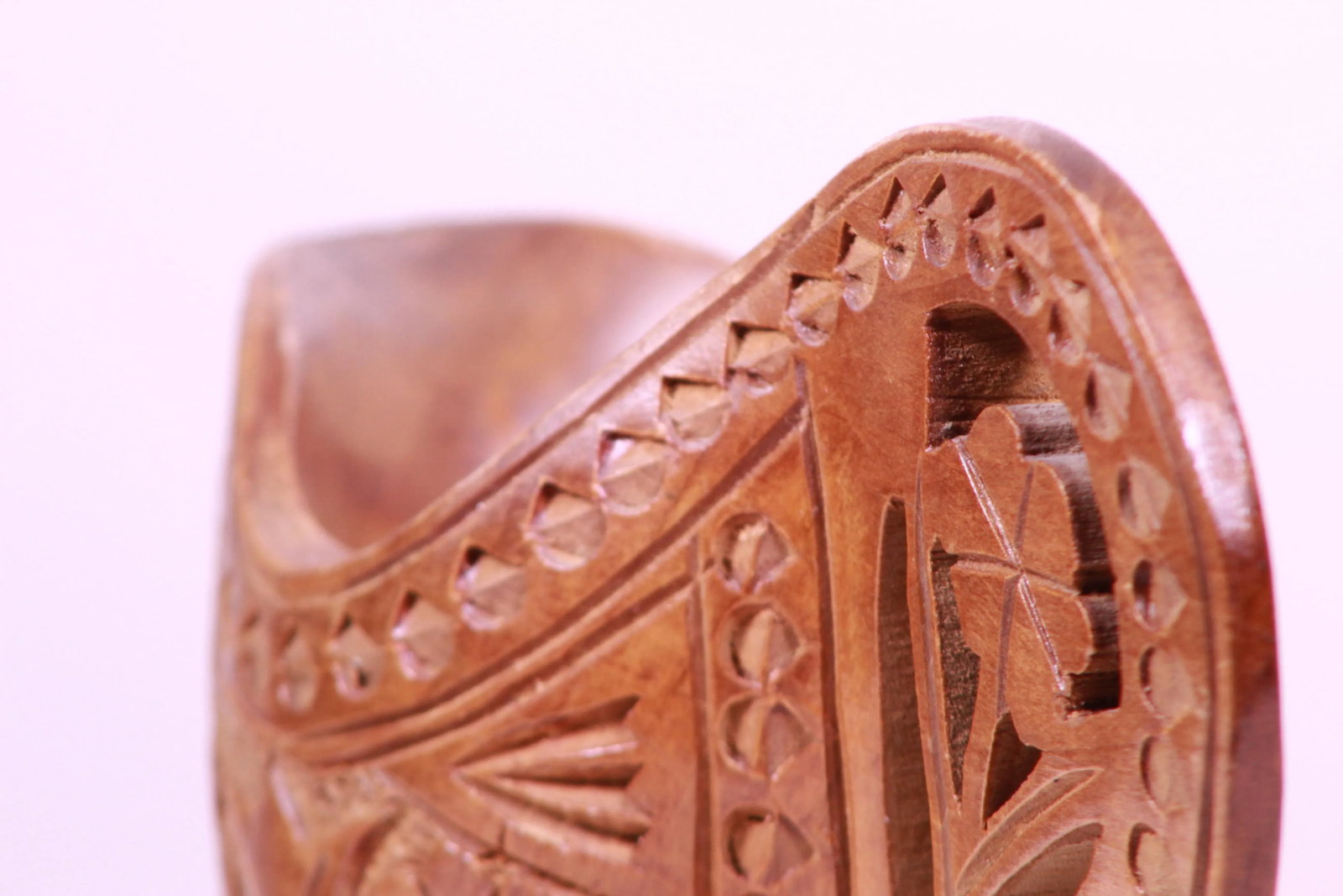 Antique 1900s Hand-Carved Wooden Wedding Cup From Former Yugoslavia/European Balkan - 7