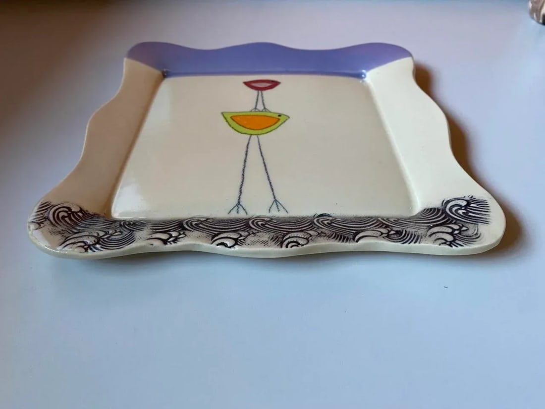 Whimsical Ceramic Bird Plate - 2