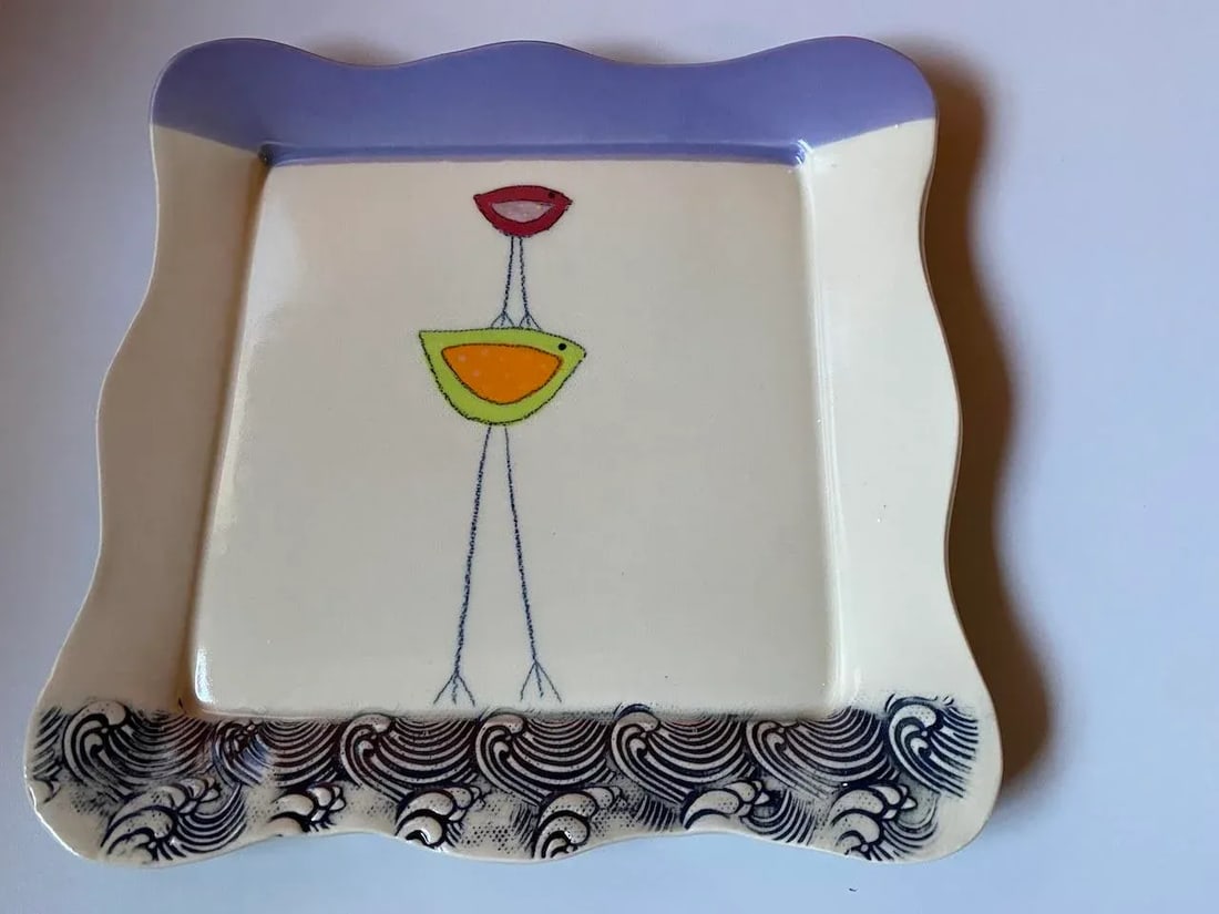 Whimsical Ceramic Bird Plate - 4