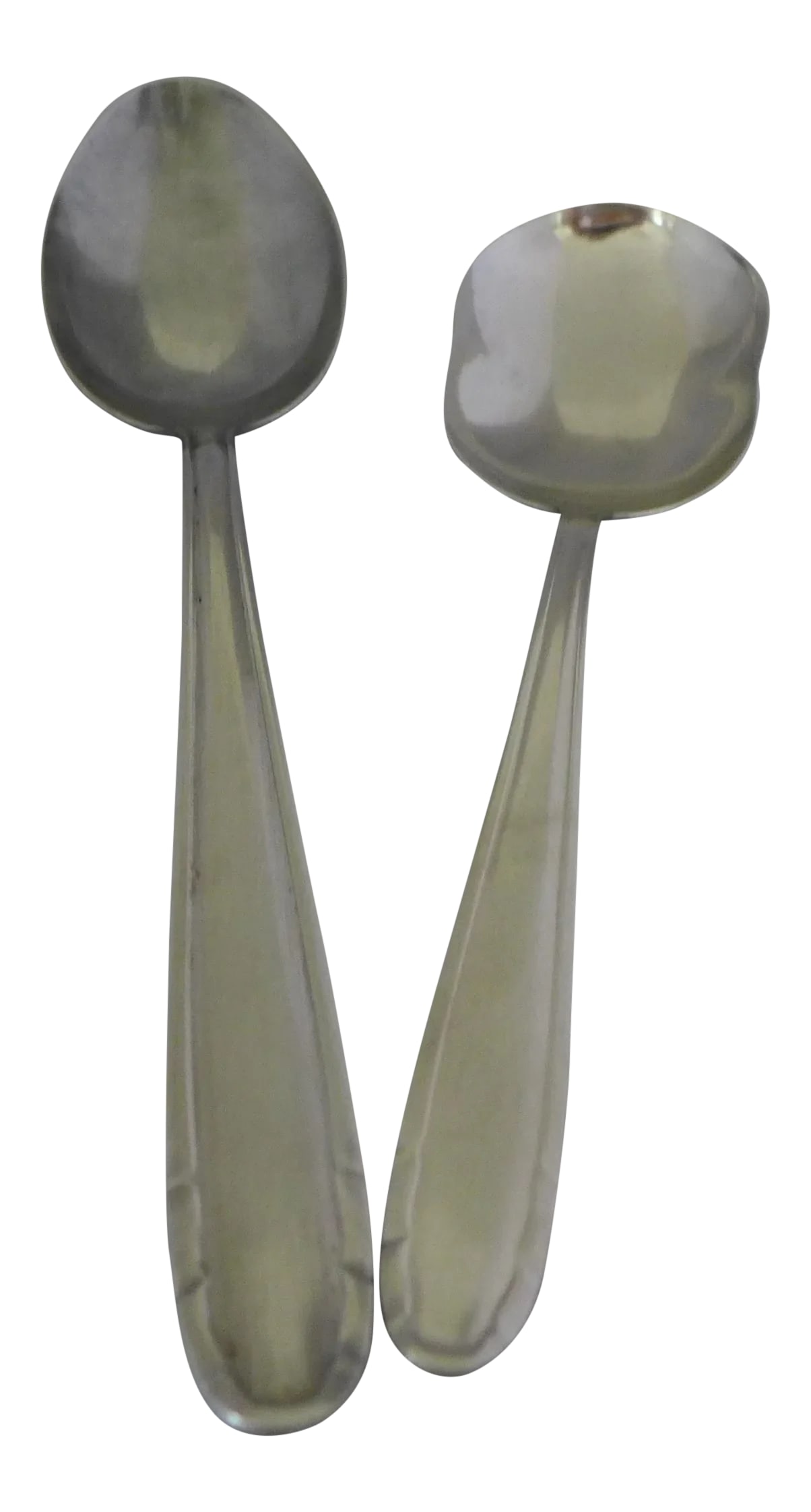 Mid-Century Stainless Serving Utensils - A Pair: Vintage mid-century stainless two pieces serving utensils, makers mark reads " Arthur Wingen Germany, Chromolit dh Rostfrei " Some wear. Condition: Alterations: Original Condition Unaltered Imperfecti