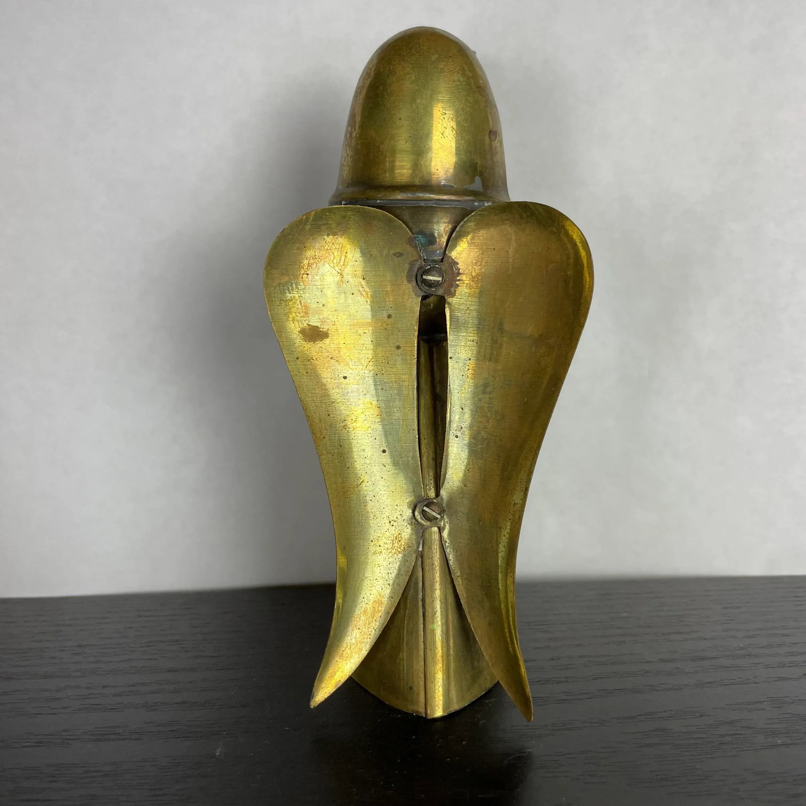 Vintage Mid 20th Century Brass Angels Candle Holders Shabby Chic Farmhouse Style Rustic - a Pair - 11