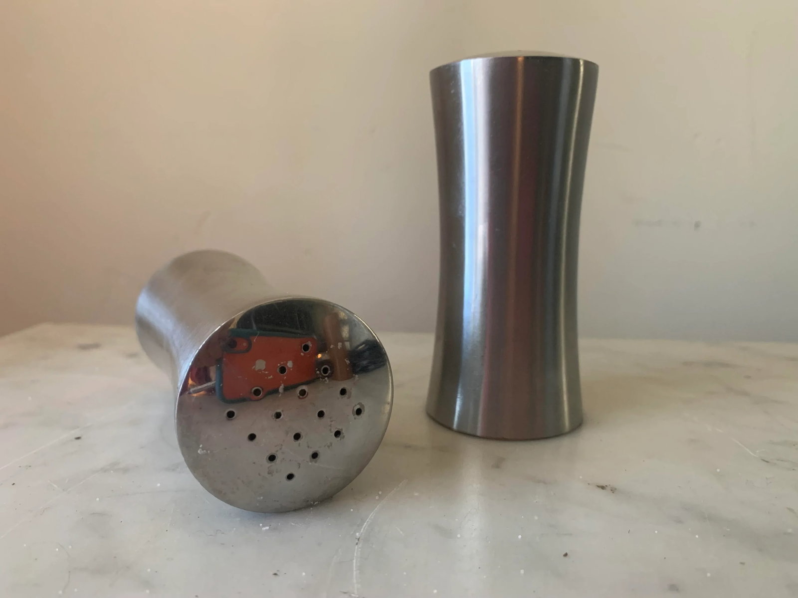 Mid Century Modern Stainless Steel Salt and Pepper Shakers From Sweden- a Pair - 7