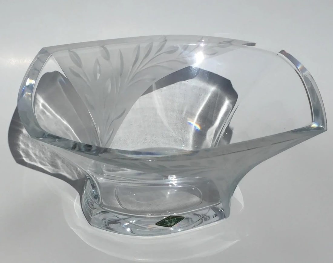 1990s Shannon Lead Crystal Display Bowl - 3