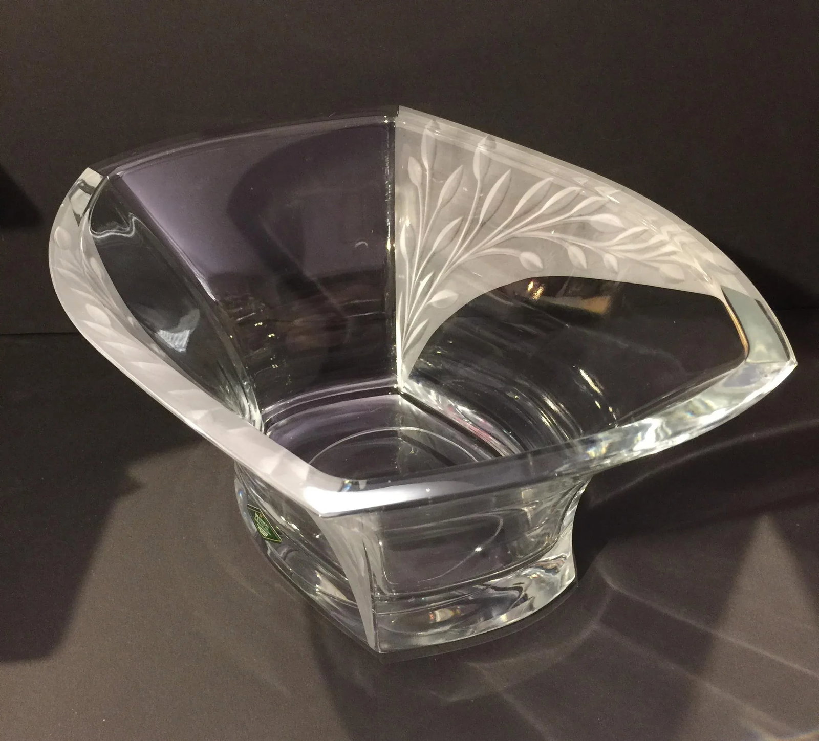 1990s Shannon Lead Crystal Display Bowl - 4