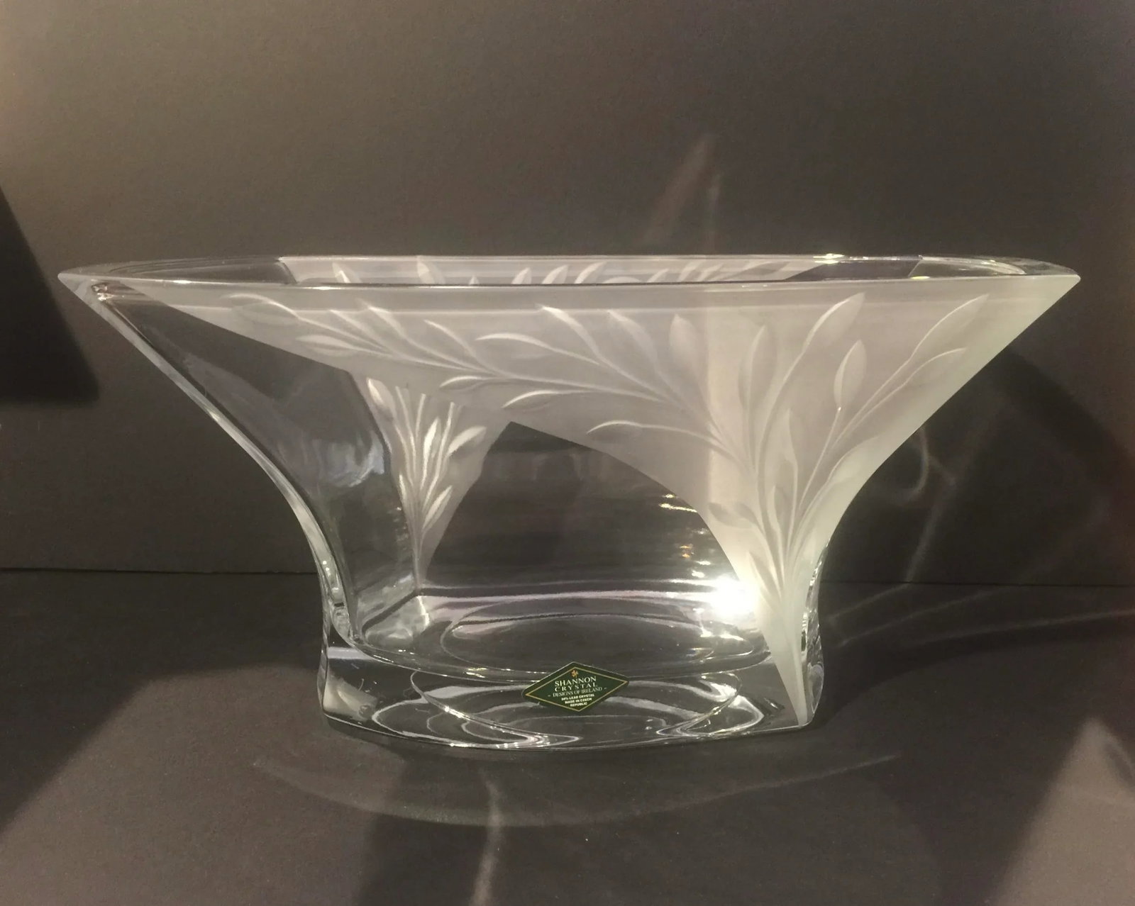 1990s Shannon Lead Crystal Display Bowl - 9
