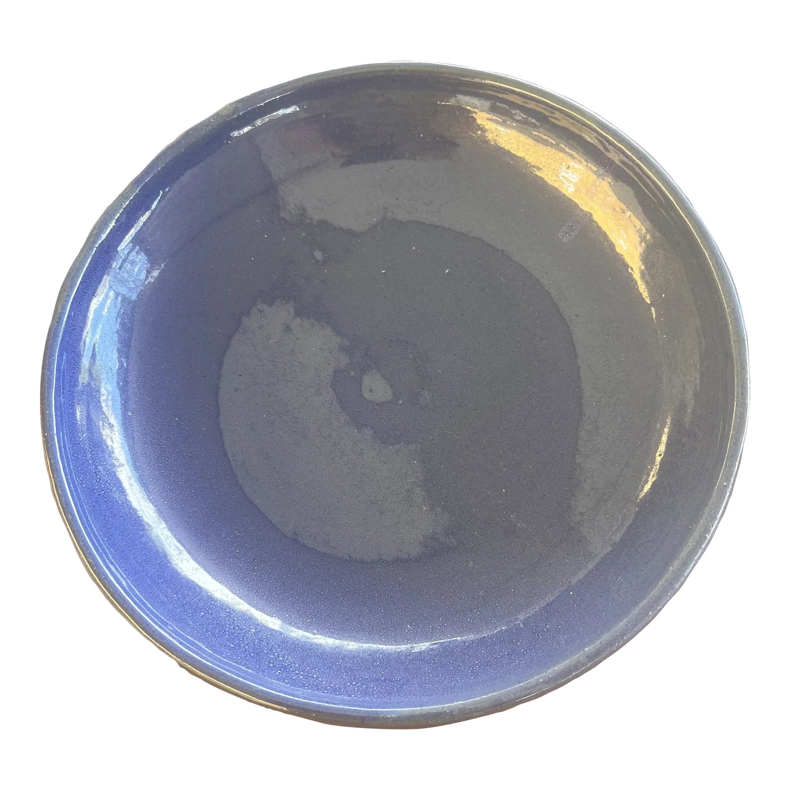 Blue Low Bowl /Plate by Bybee Kentucky Pottery Signed: 1980's vintage blue low bowl. Red clay bakeware from oven to table this will be one of your favorite dishes. Bybee Pottery, a 200-year-old pottery company is considered the oldest pottery operation