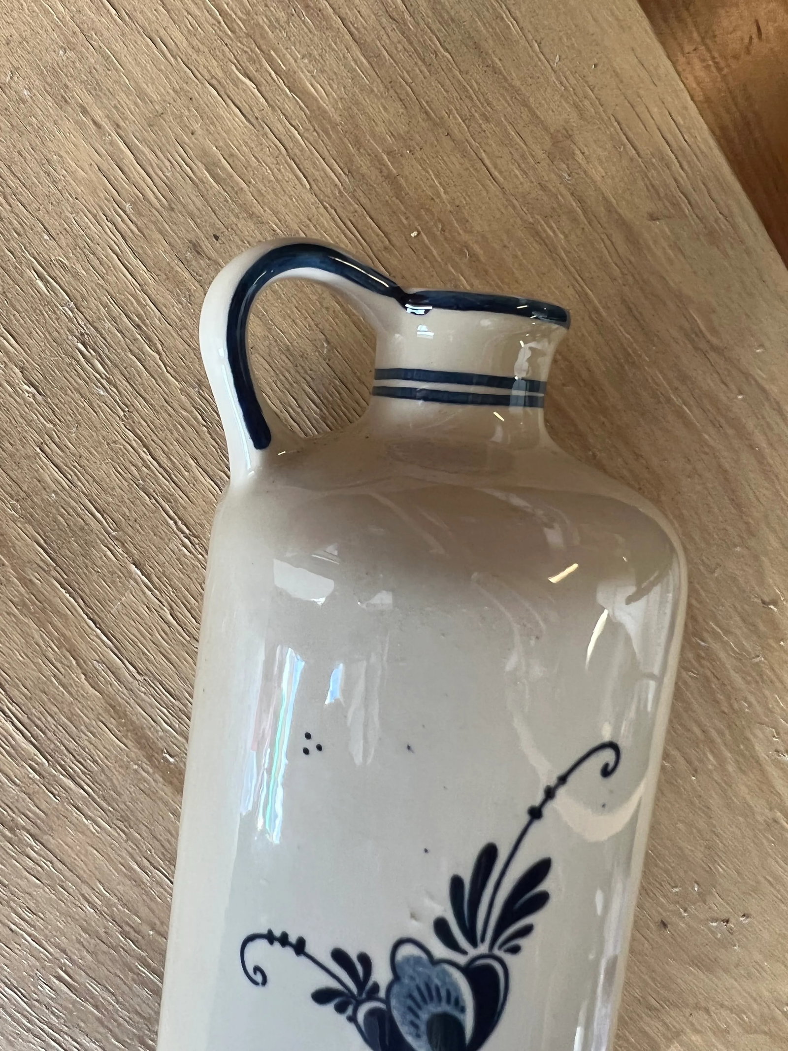 1970 Blue Delft Bols Windmill Decanter Liquor Bottle - 7