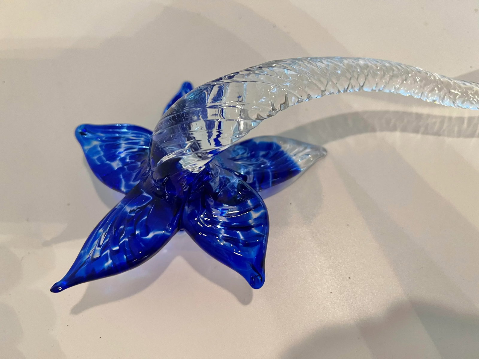Glass Art Murano Style Long Stem Flower - 4