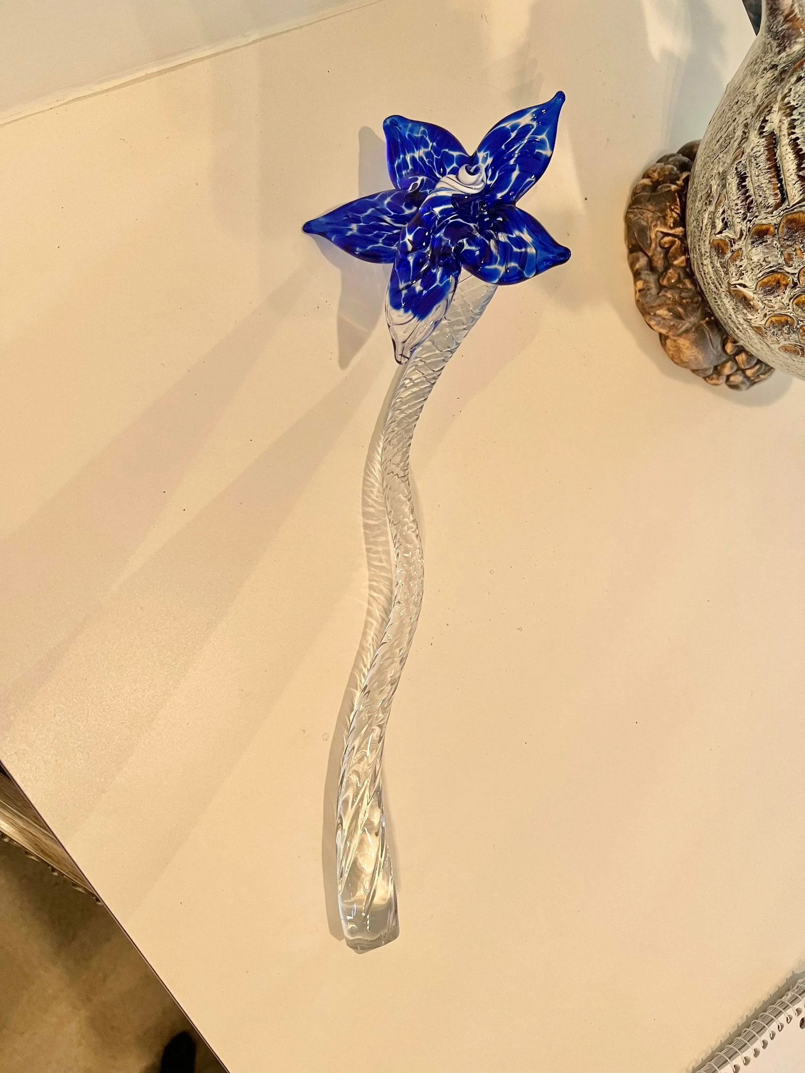 Glass Art Murano Style Long Stem Flower - 5